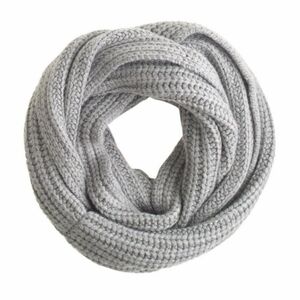 J. Crew Grey Cashmere Wool Blend Chunky Ribbed Knit Infinity Scarf